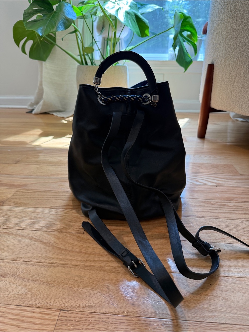 Zara Black Backpack Purse "Monster Eyes" View 3